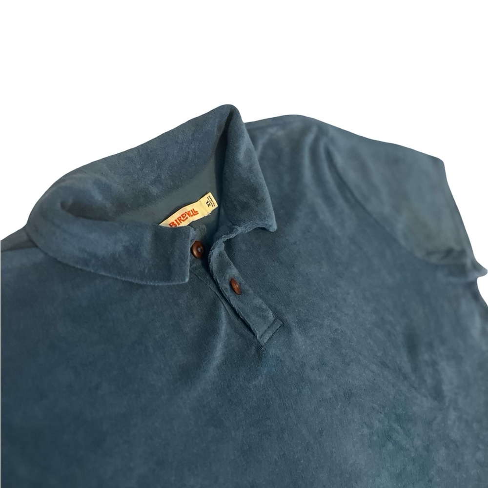 Birdwell Beach Polo Shirt Mens Blue Terry Cloth SS Classic Preppy Sz XL Travel